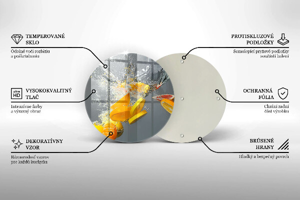 Kuchynská doska zo skla Citróny vo vode