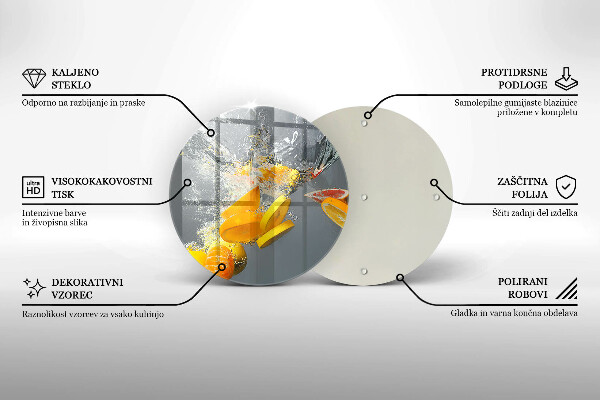 Kuchynská doska zo skla Citróny vo vode