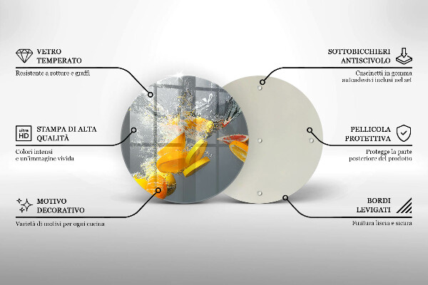 Kuchynská doska zo skla Citróny vo vode