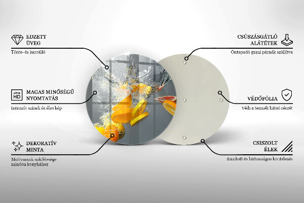 Kuchynská doska zo skla Citróny vo vode