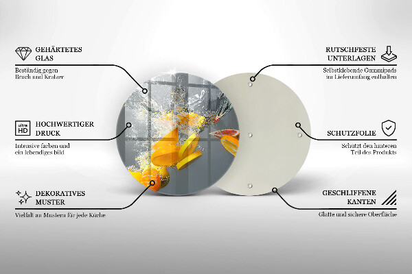 Kuchynská doska zo skla Citróny vo vode