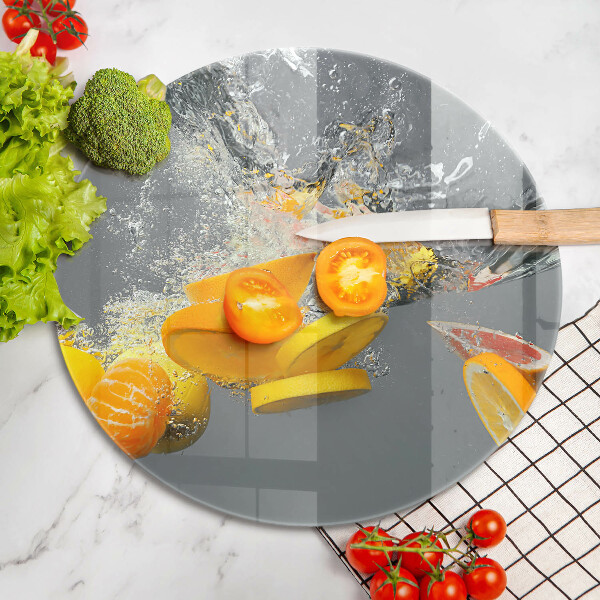 Kuchynská doska zo skla Citróny vo vode