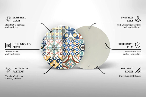 Kuchynská doska zo skla Dekoratívne dlaždice