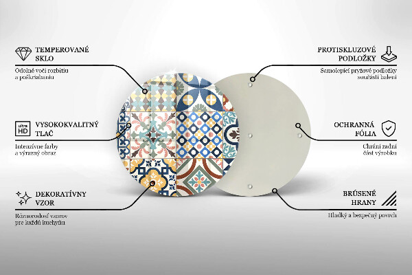 Kuchynská doska zo skla Dekoratívne dlaždice