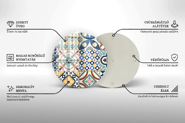 Kuchynská doska zo skla Dekoratívne dlaždice