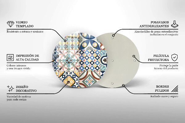 Kuchynská doska zo skla Dekoratívne dlaždice