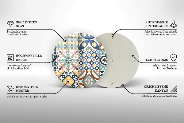 Kuchynská doska zo skla Dekoratívne dlaždice