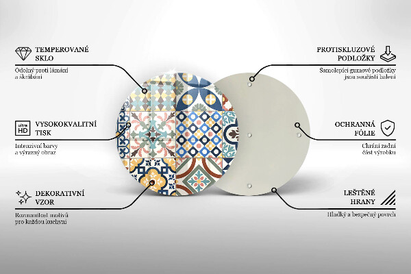 Kuchynská doska zo skla Dekoratívne dlaždice