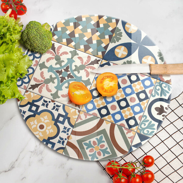 Kuchynská doska zo skla Dekoratívne dlaždice