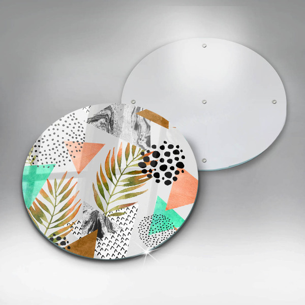 Kuchynská doska veľká zo skla Vzor boho listov