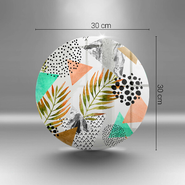 Kuchynská doska veľká zo skla Vzor boho listov