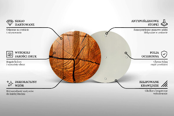 Kuchynská doska zo skla Drevená konštrukcia kmeňa