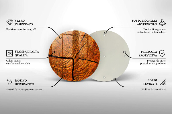 Kuchynská doska zo skla Drevená konštrukcia kmeňa