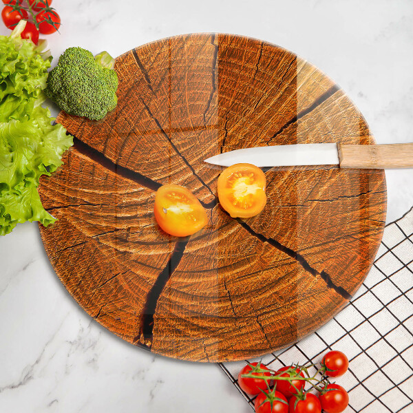 Kuchynská doska zo skla Drevená konštrukcia kmeňa