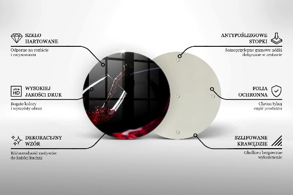 Kuchynská doska zo skla Pohárik červeného vína