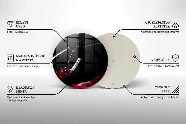 Kuchynská doska zo skla Pohárik červeného vína