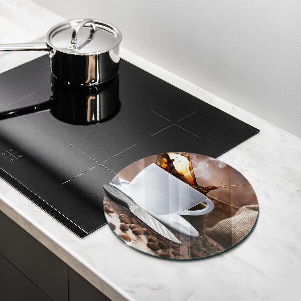 Kuchynská doska zo skla Šálka a kávové zrná