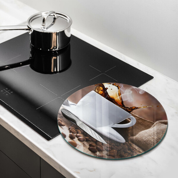 Kuchynská doska zo skla Šálka a kávové zrná