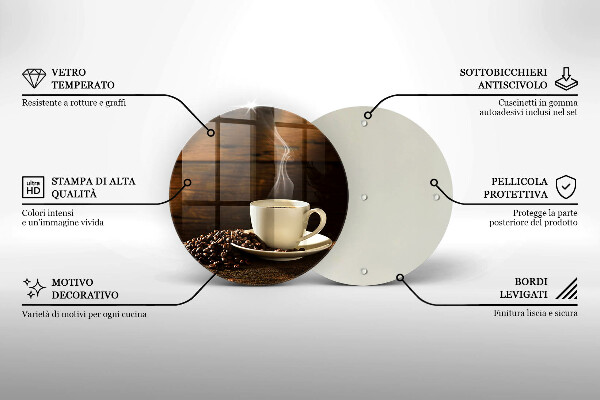 Kuchynská doska zo skla Drevená šálka na kávu