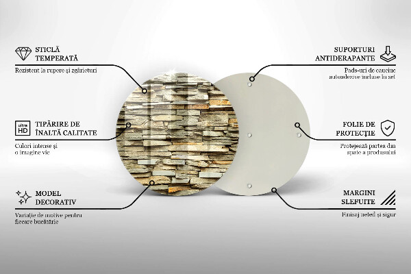 Kuchynská doska zo skla Dekoratívne kamene