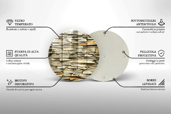 Kuchynská doska zo skla Dekoratívne kamene