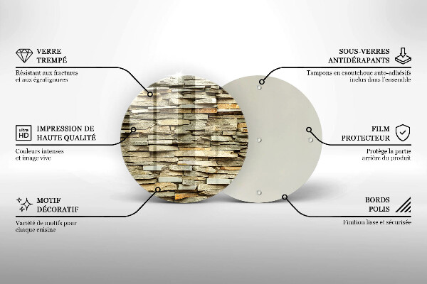 Kuchynská doska zo skla Dekoratívne kamene