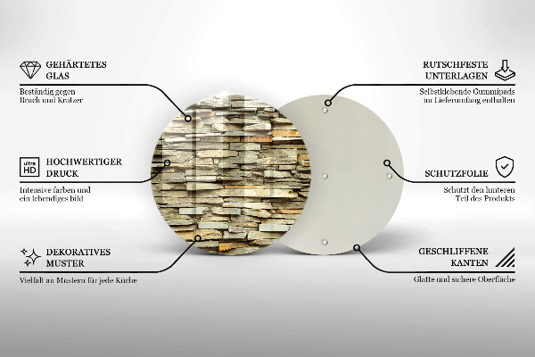 Kuchynská doska zo skla Dekoratívne kamene