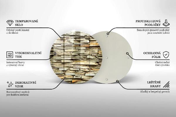 Kuchynská doska zo skla Dekoratívne kamene
