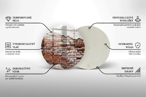 Kuchynská doska zo skla Stará tehlová a betónová stena