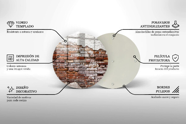 Kuchynská doska zo skla Stará tehlová a betónová stena