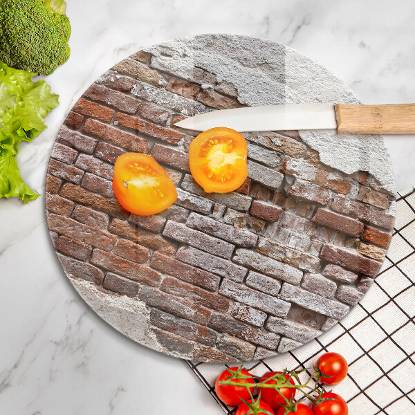 Kuchynská doska zo skla Stará tehlová a betónová stena