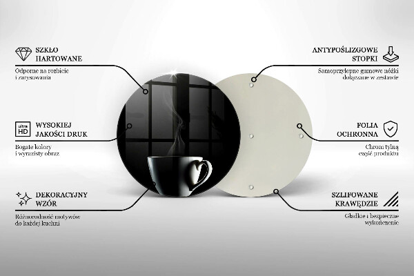 Kuchynská doska zo skla Šálka čaju