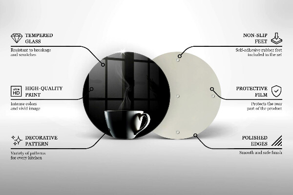Kuchynská doska zo skla Šálka čaju