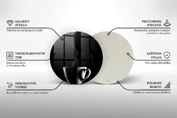 Kuchynská doska zo skla Šálka čaju