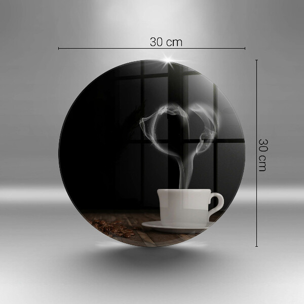 Kuchynská doska zo skla Srdce šálky kávy