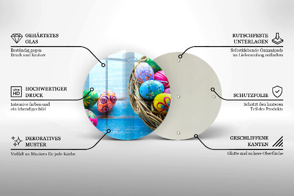 Kuchynská doska veľká zo skla Veľkonočné vajíčka Veľkonočné vajíčka