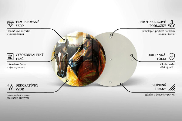 Kuchynská doska zo skla Zvieratá kone