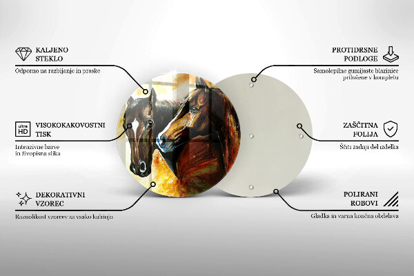 Kuchynská doska zo skla Zvieratá kone