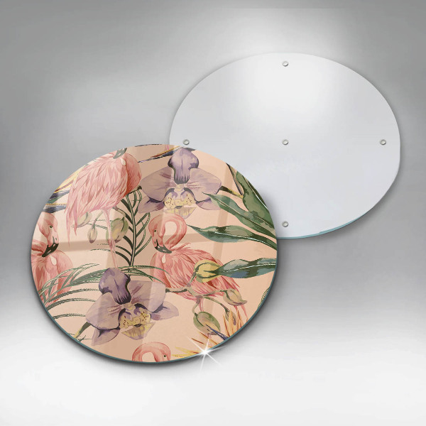 Kuchynská doska veľká zo skla Ilustrácie plameniakov