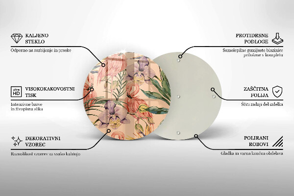 Kuchynská doska veľká zo skla Ilustrácie plameniakov