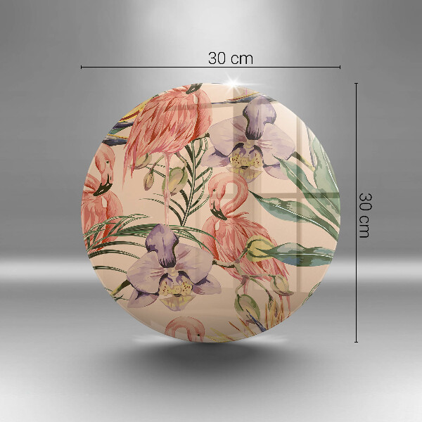 Kuchynská doska veľká zo skla Ilustrácie plameniakov