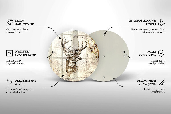 Kuchynská doska zo skla Jeleň zvierat ilustrácie