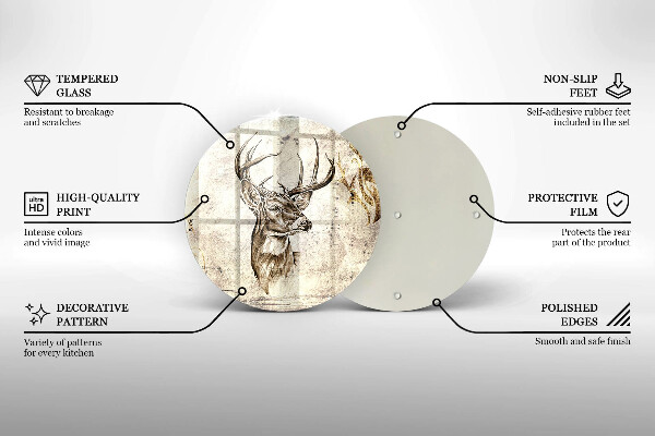 Kuchynská doska zo skla Jeleň zvierat ilustrácie