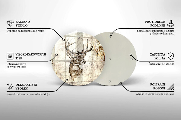 Kuchynská doska zo skla Jeleň zvierat ilustrácie