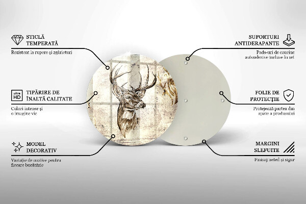Kuchynská doska zo skla Jeleň zvierat ilustrácie