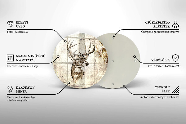 Kuchynská doska zo skla Jeleň zvierat ilustrácie