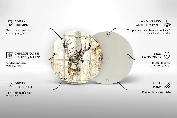 Kuchynská doska zo skla Jeleň zvierat ilustrácie