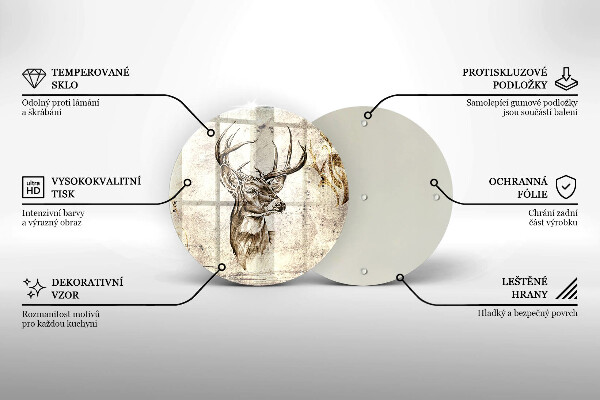 Kuchynská doska zo skla Jeleň zvierat ilustrácie