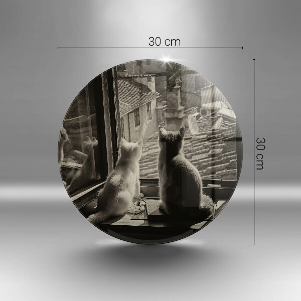Kuchynská doska zo skla Mesto mačky a okno
