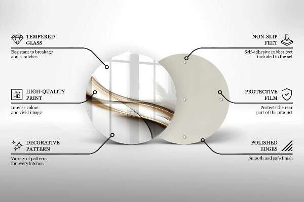 Kuchynská doska zo skla Mäkké línie abstrakcie